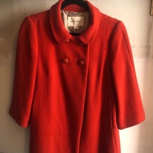 Banana Republic 3/4 sleeve Red wool Swing coat